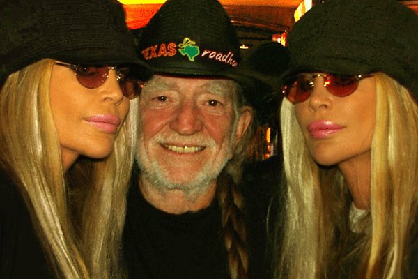 Barbi Twins with Willie Nelson